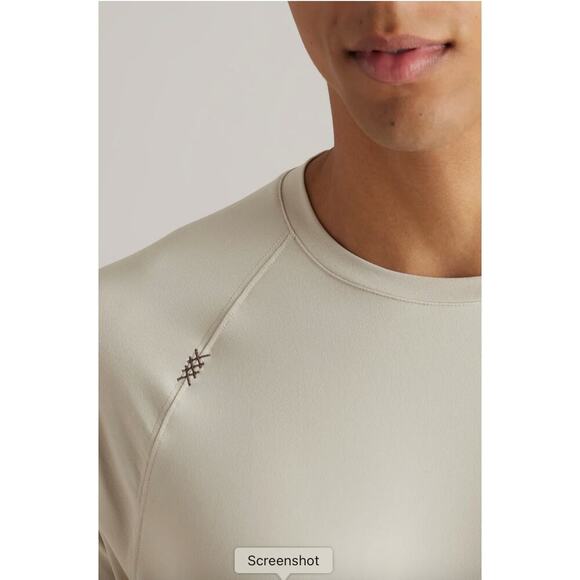 Rhône Long Sleeve Men’s workout ski shirt in Sandstone Beige Cream Tan Small NWT - Picture 2 of 10